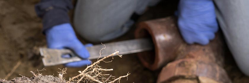 Sewer Line Repairs - Plumbers fixing sewer line